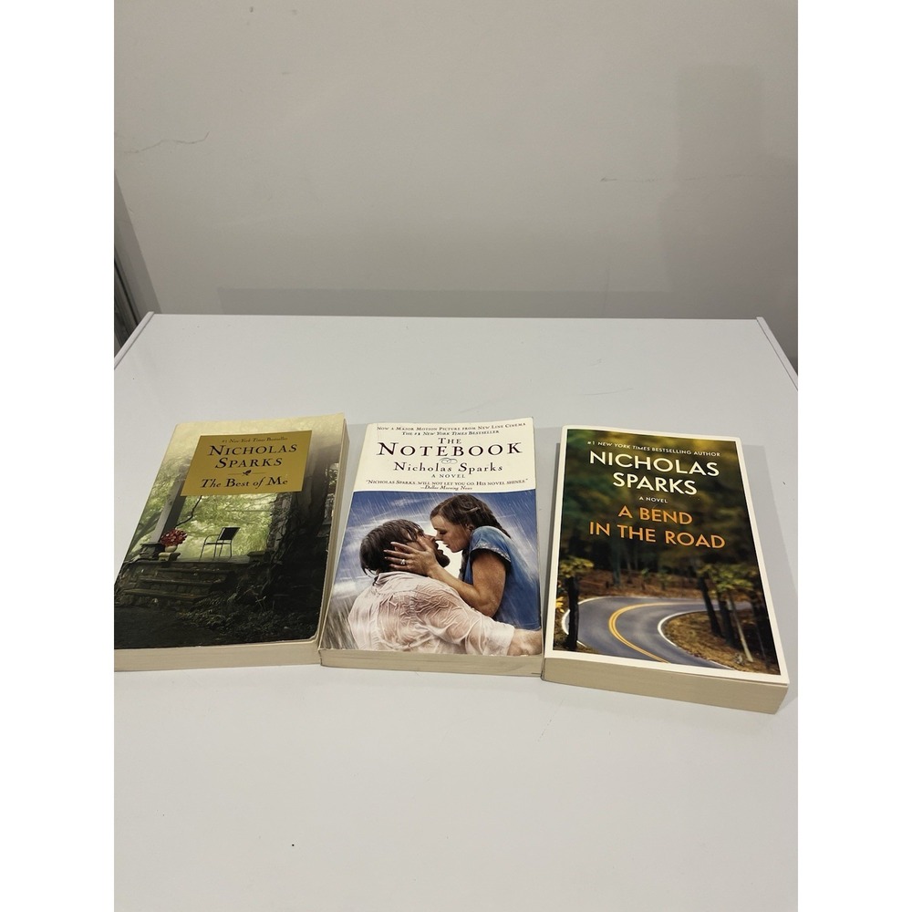 Nicholas Sparks Paperback Book Lot of 3 The Notebook Best of Me Bend in Road